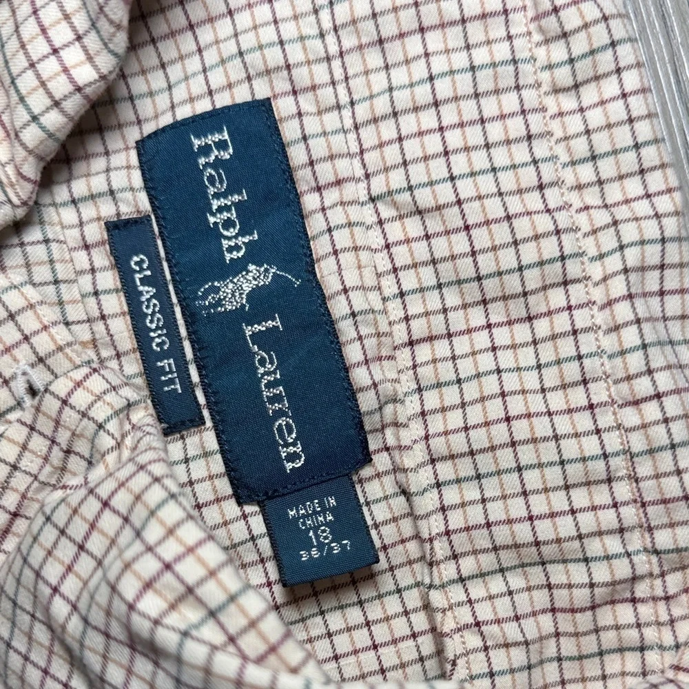 Polo by Ralph Lauren Men's Biege Button Up Shirt Classic Fit Size 18 36/37